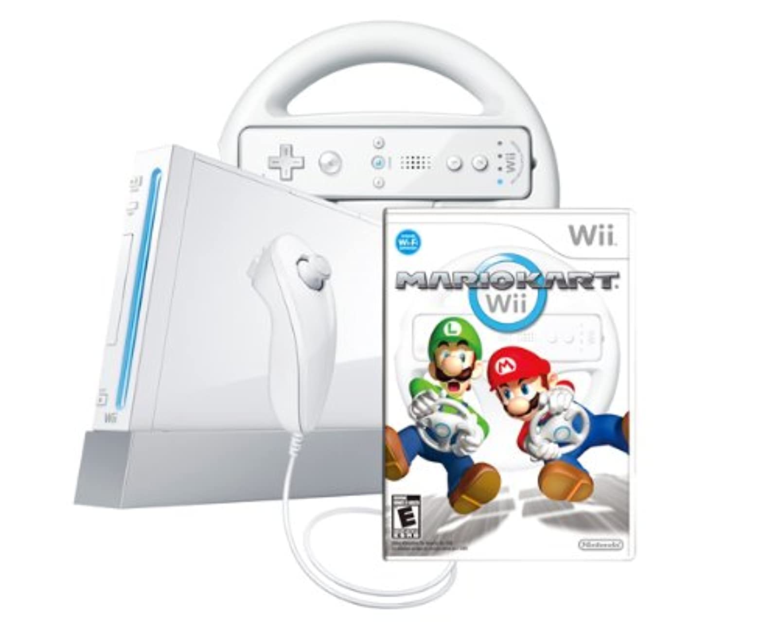 Wii Console with Mario Kart Wii Bundle-White - Bundle Edition
