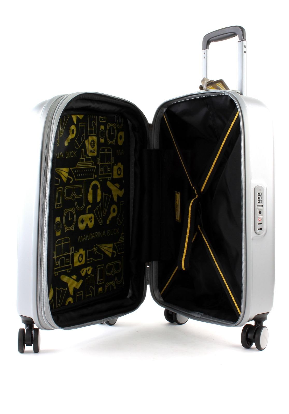 Mandarina Duck Logoduck + Trolley Cabin Exp, Bagaglio Valigia Unisex - Adulto, Argento (Silver), 35x55x23/26(LxHxW)