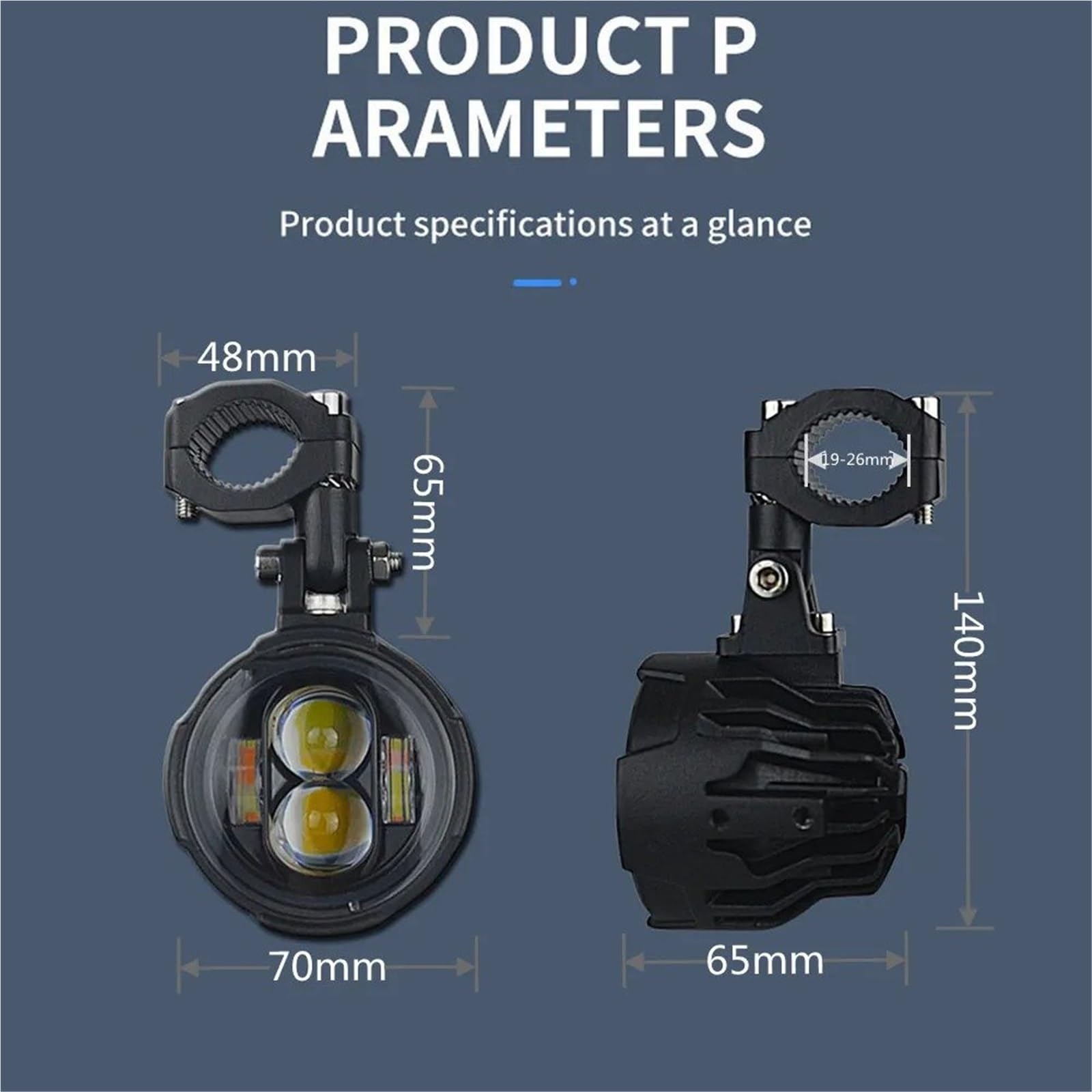 Moto Fari Stradali Spot Light Beam Per Fari Fendinebbia Per Motociclette, Luci Di Guida Ausiliarie A LED, Faretti, Lampeggianti Bicolore, Farol