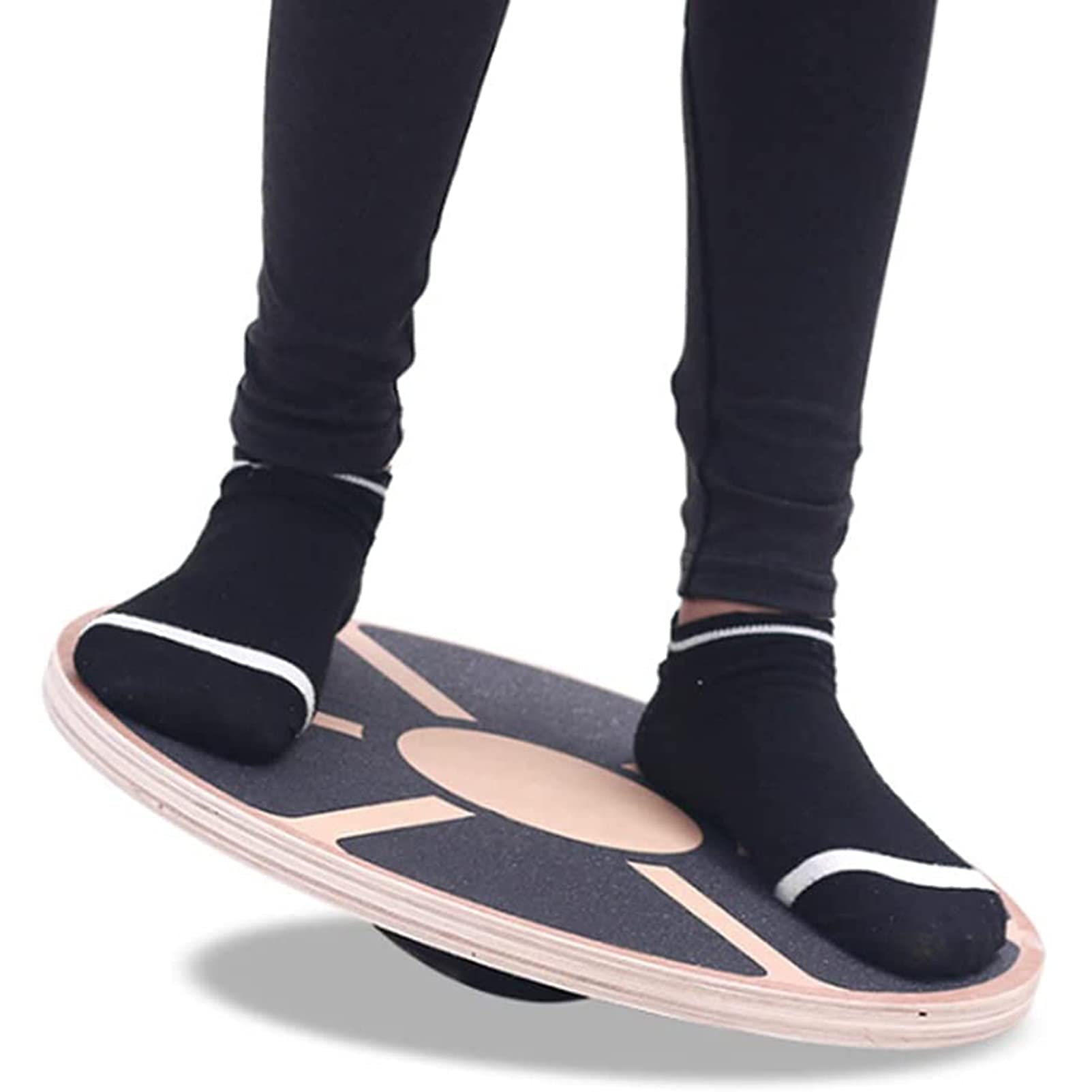 Wooden Balance Board, Core Trainer Wobble Board with 15° Tilting, Anti Slip Surface, for Balance, Coordination, Posture, Training Rehabilitation Exercise Physiotherapy