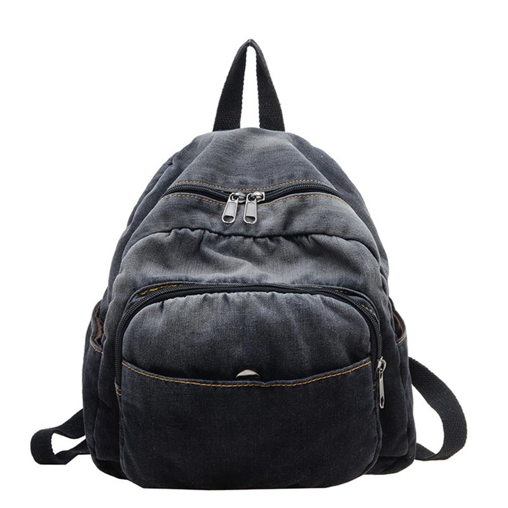 MaxxCloud Vintage Denim Laptop Backpack Casual Canvas Daypack Handbag Purse Lightweight Rucksack Shoulder Bag