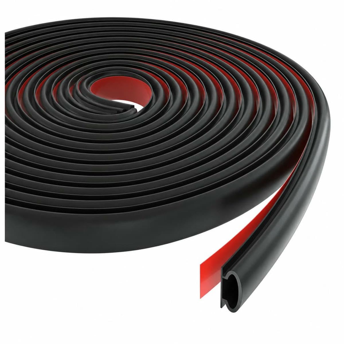 1 roll Length of 6M Rubber Weather Stripping Seal Strip for Doors/, Waterproof Self-Adhesive Weatherstrip Soundproofing-black-6mm-10mm-6M