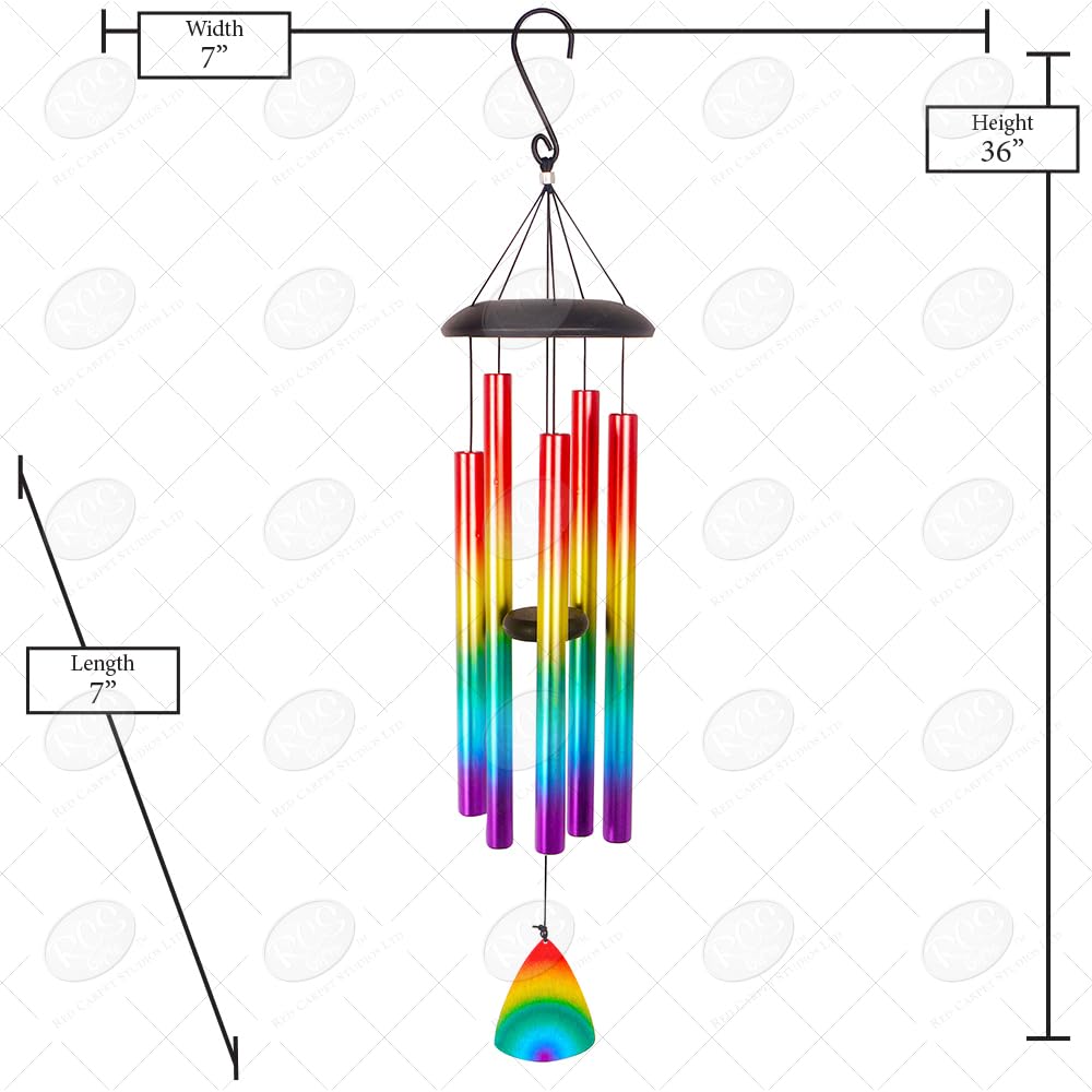 Red Carpet Studios Windspiel Aus Kupfer Mit Kolibri – Klangvolles Gartendeko | 53 Cm