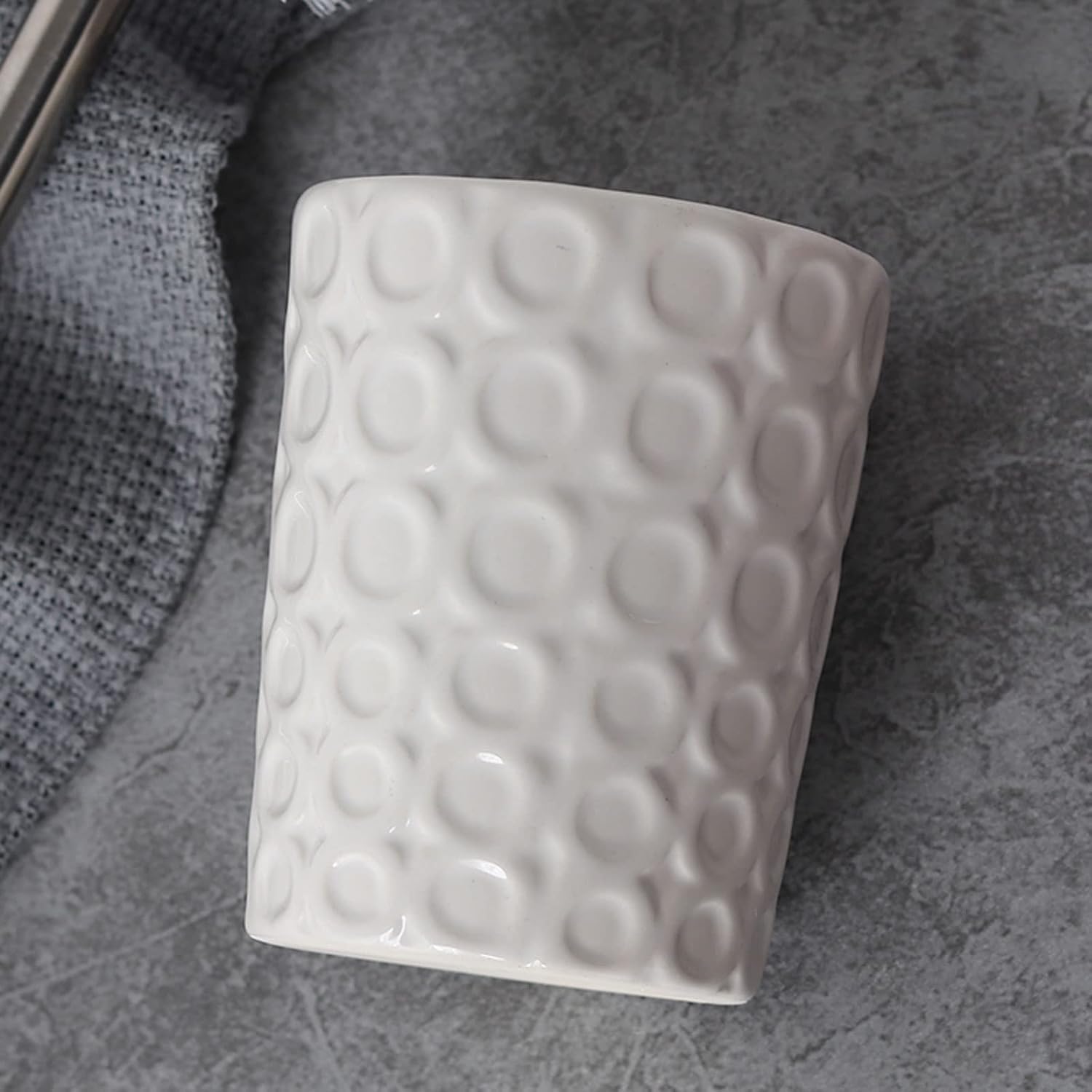 Scopino per WC, Set di scopino e supporto for WC, manico in acciaio inox, testina sostituibile, for riporre gli oggetti in bagno(White)