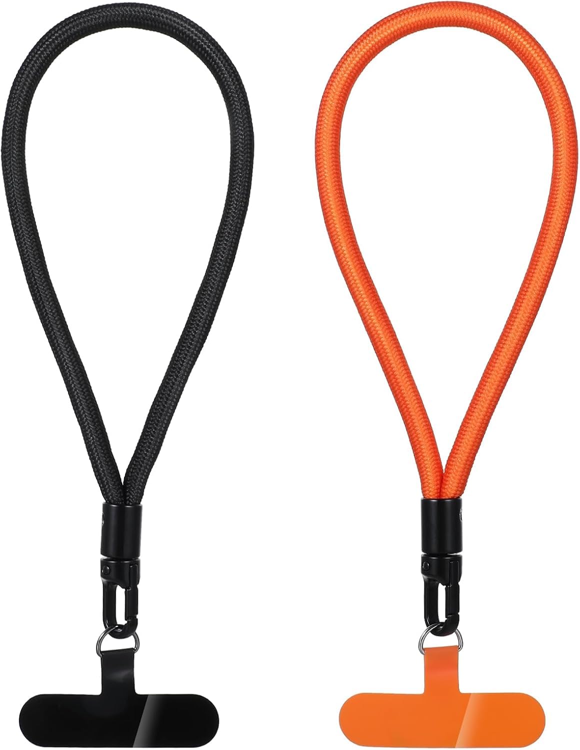 2-Pack Phone Lanyard Wrist Strap, Azonee Compatible Cell Phone Hand Strap, Adjustable Wristlet Holder for Phone Case, Key, Camera, USB Flash Drive, ID Badge (Black + Orange)