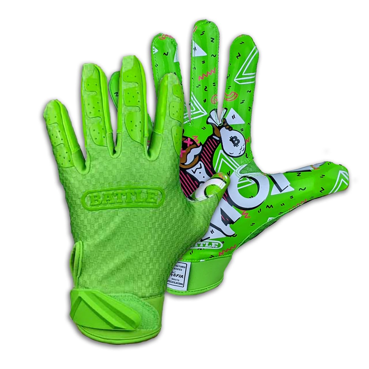 Battle Sports Money Man 2.0 Wide Receiver Fußballhandschuhe – Erwachsene Fußballhandschuhe – Ultra Grip Handschuhe