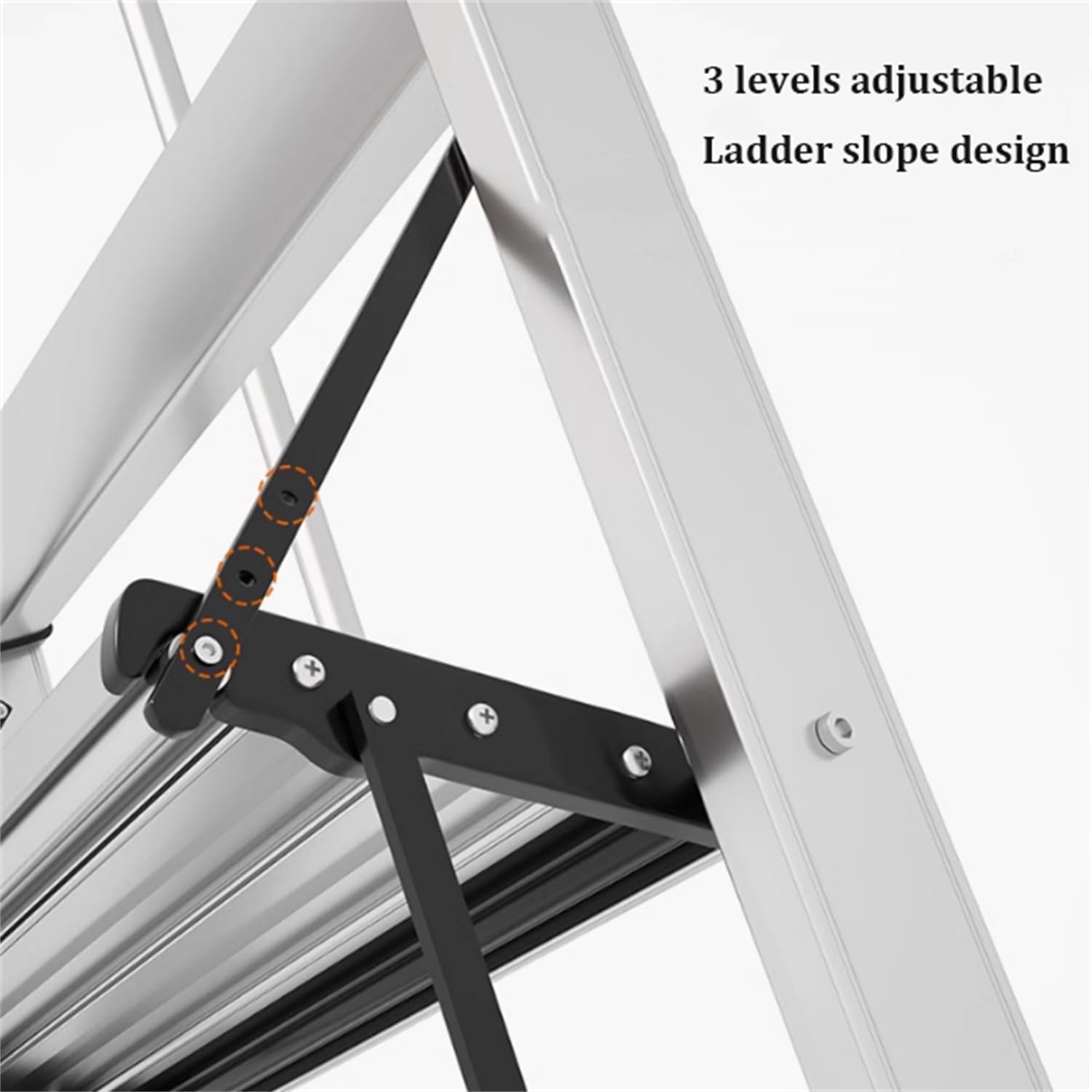Aluminum Alloy Folding Attic Stairs, Library Ladder with Adjustable Handrail,Bunk Bed Ladder,High Load Emergency Egress Ladder,Heavy Duty Roof Garage Loft Ladder,9 Step