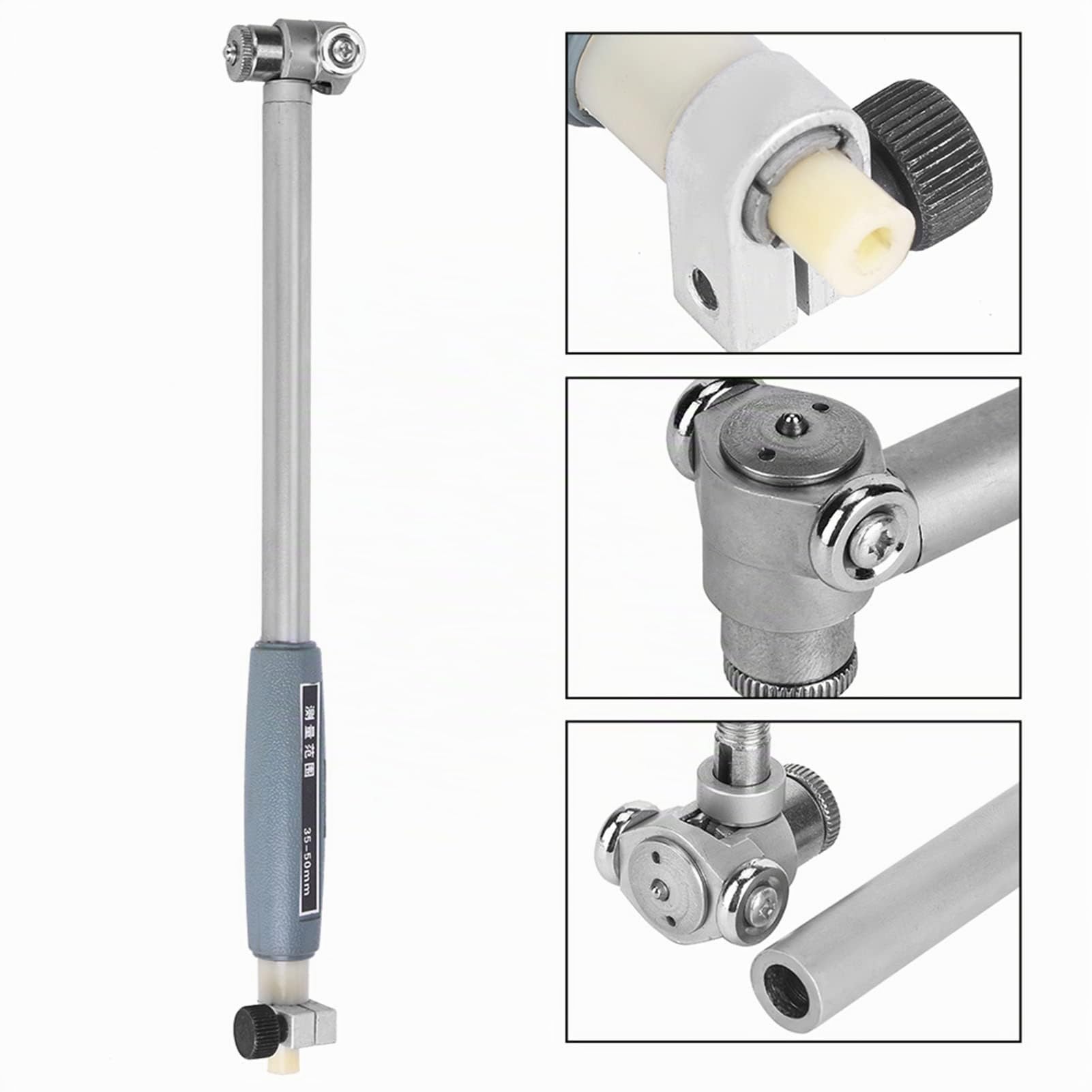 Indicateur D'alésage à Cadran Jauge D'alésage Alliage D'aluminium 35~50Mm Indicateur de Jauge D'alésage à Cadran avec Kit de Pointe Compteur de Diamètre Intérieur en Alliage