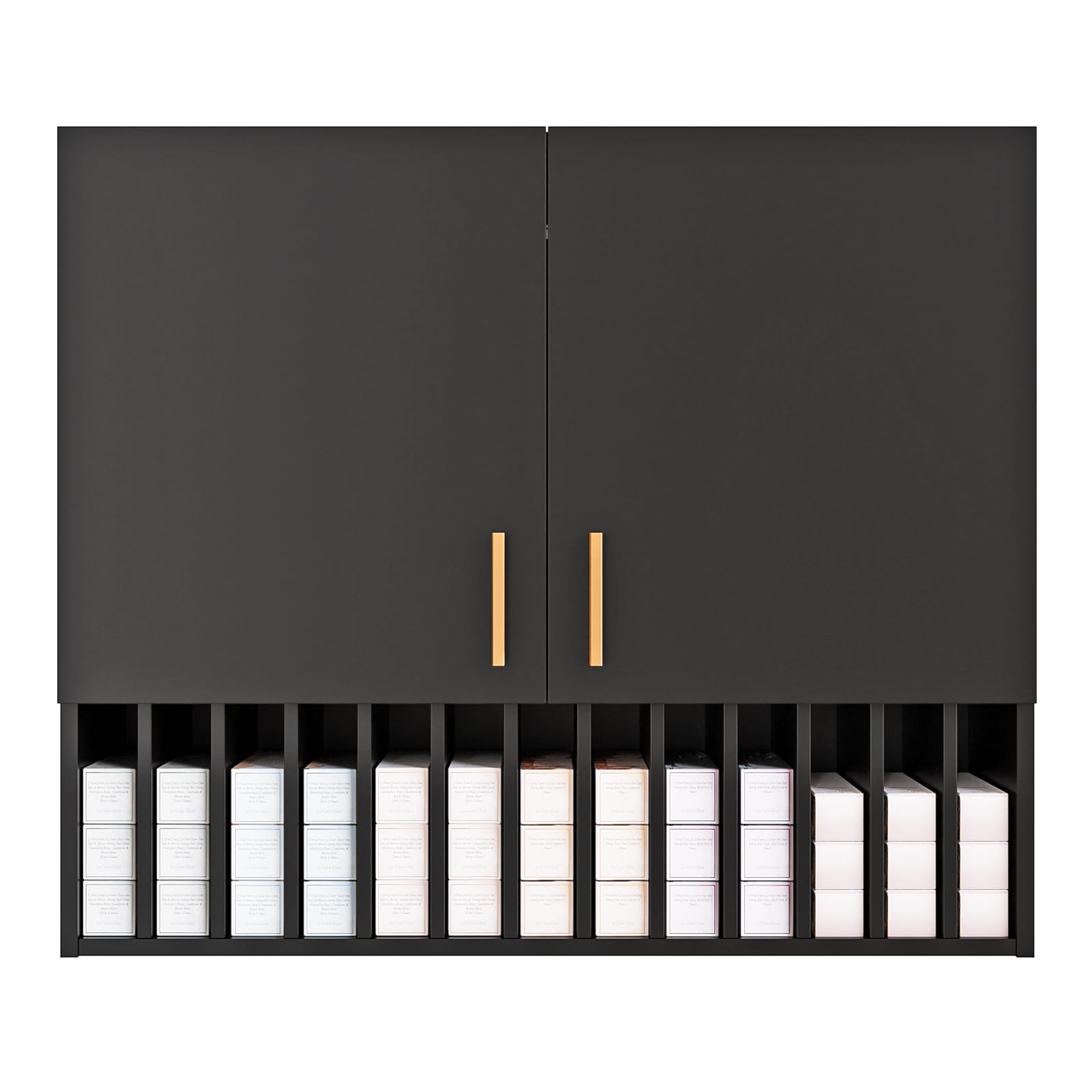 OmySalon Hair Color Organizer Rack, Salon Hair Color Tube Storage Cabinet with Adjustable Shelves, Wall Mounted Salon Barber Station for Barbershop