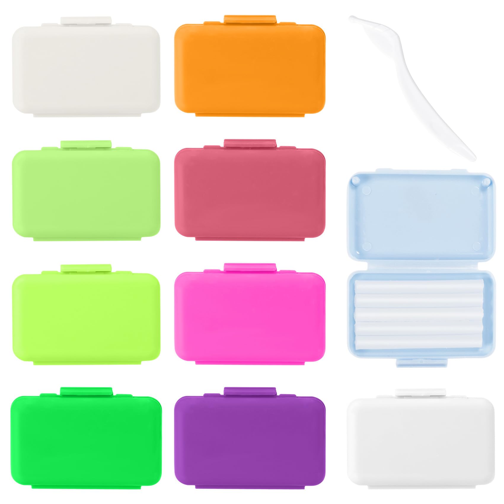 Annhua Braces Wax for Brackets Extra Soft 10 Pack, Dental Orthodontic Ortho Wax Strips with Cutter and Case for Braces Wearer and Aligners, 10 Fruit