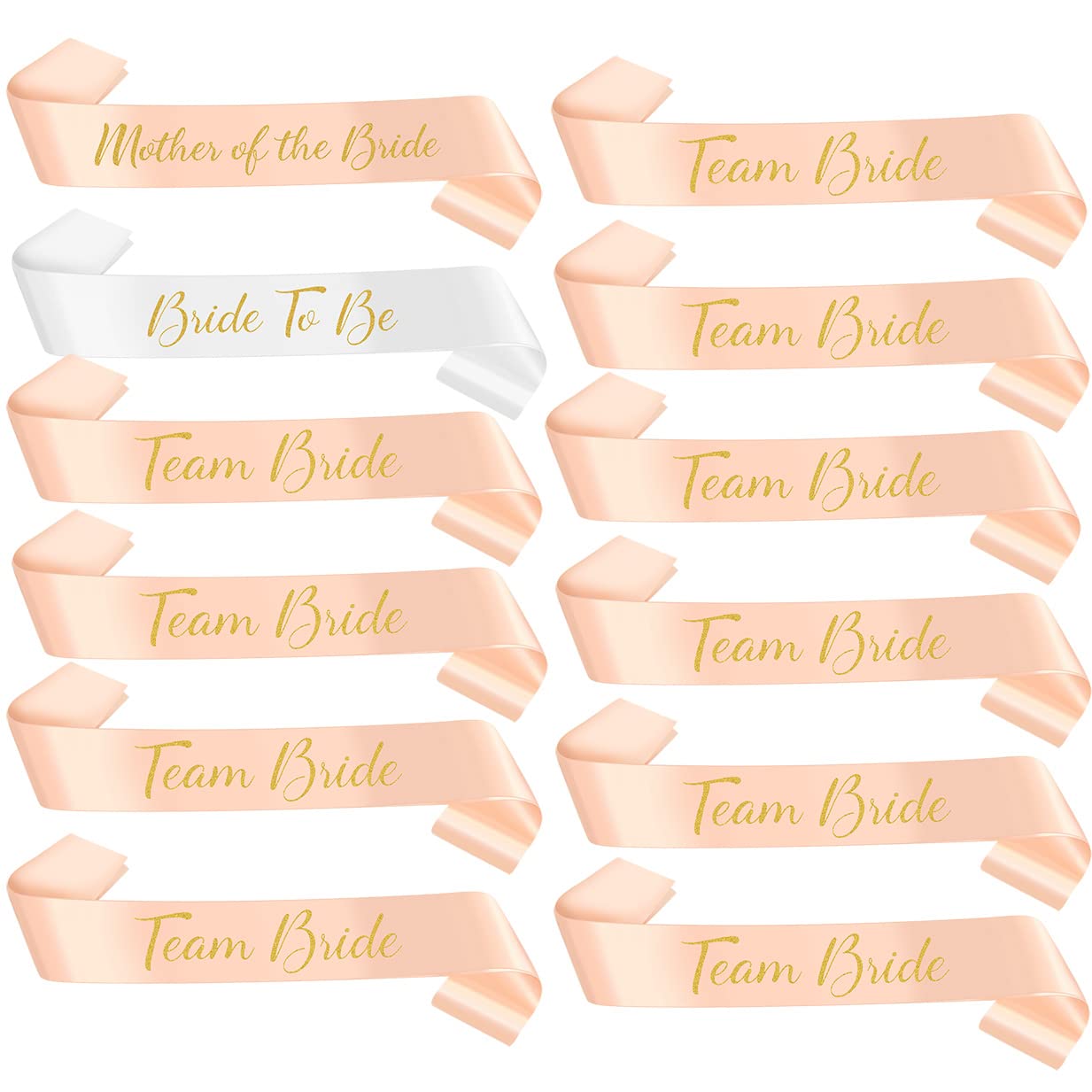 15pcs Hen Party Sashes Set Team Bride Tribe Sashes Bride to Be Mother of Bride Sash Hen Do Sash Bridal Shower Party