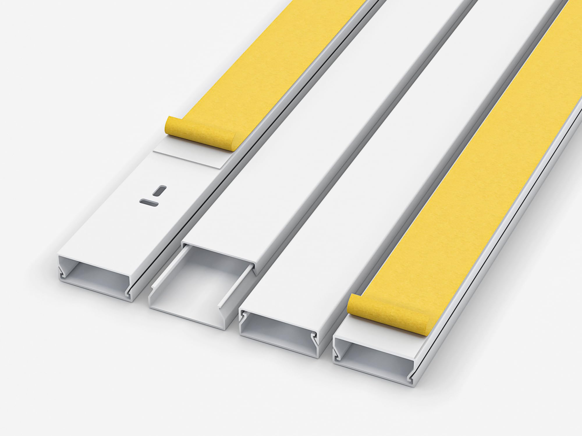 Habengut CC10114 Cable Tray (with mounting holes in the bottom), 40 x 60 mm, PVC, colour: black, length 4 m (4 x 1 m length
