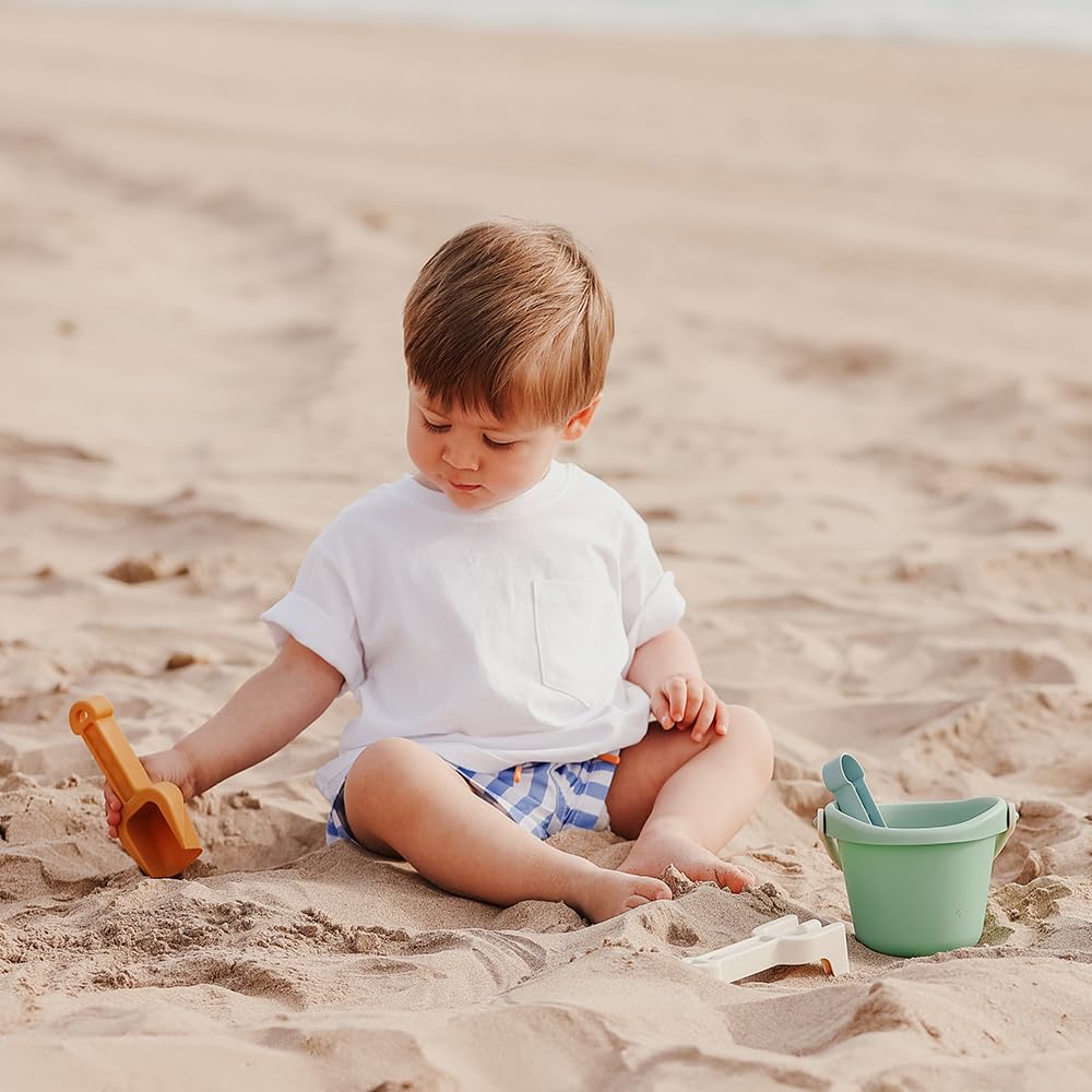 Miniland Set 4 Secchielli Colorati Per Bambini 10-36 Mesi - Morbidi E Resistenti Per Gioco In Spiaggia O Giardino