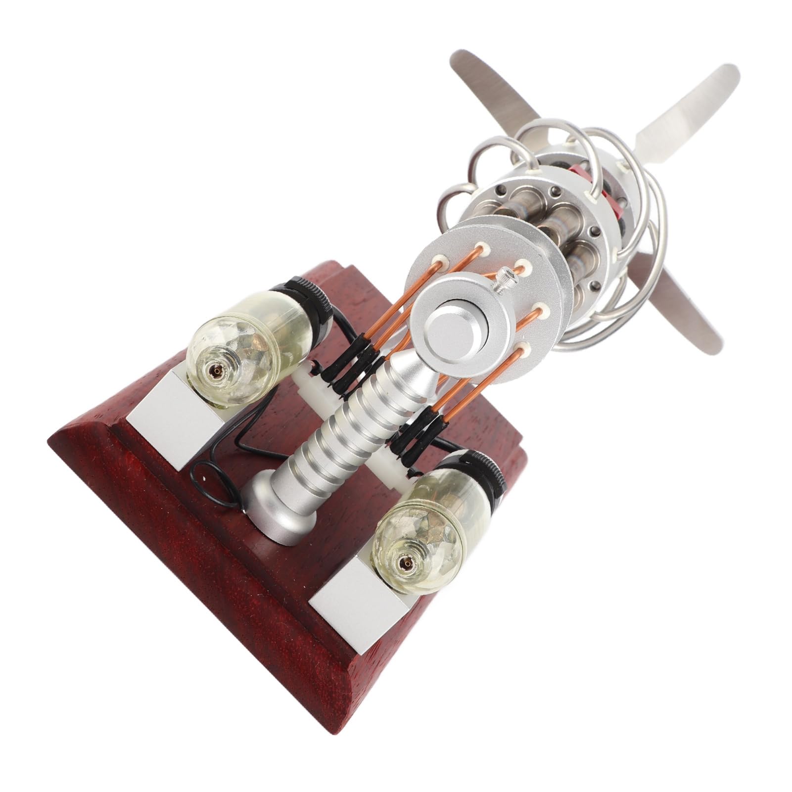CHICIRIS Zestaw Modeli do Składania Silnika Stirlinga 16-cylindrowy Stabilny Generator Gorącego Powietrza Zabawka Edukacyjna dla Dzieci Projekty Naukowe Stop Aluminium + mahoń 7,9 X 3,9 X 6,1 Cala