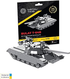 METAL TIME Bulat T-64, 3D Puzzles for Adults or Teens, DIY Metal Puzzle Model Kit, 3D Metal Model Brain Teaser Puzzle - Great Gift Idea, 67 PCS.