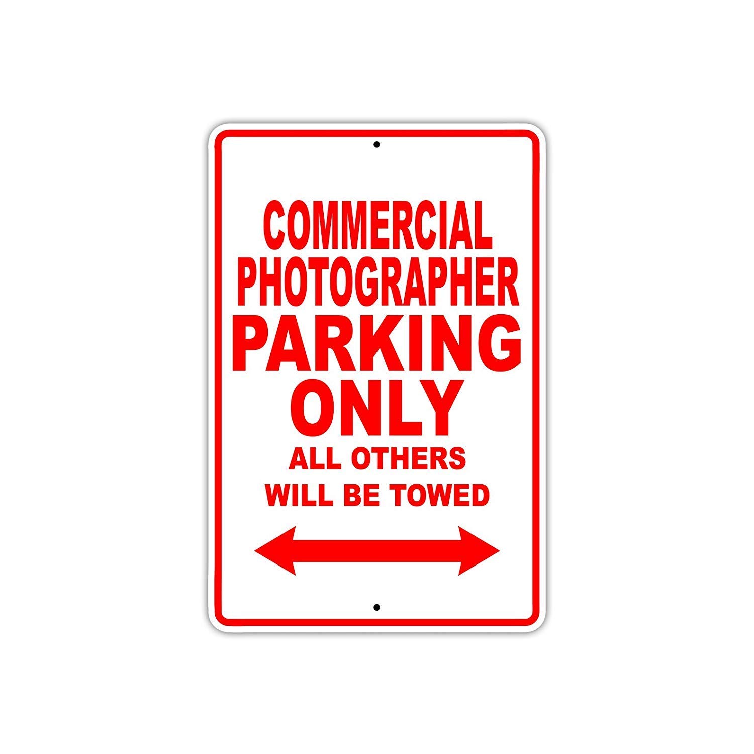 Commercial Photographer Parking Only Sign, Outdoor & Indoor, 12x8 inch