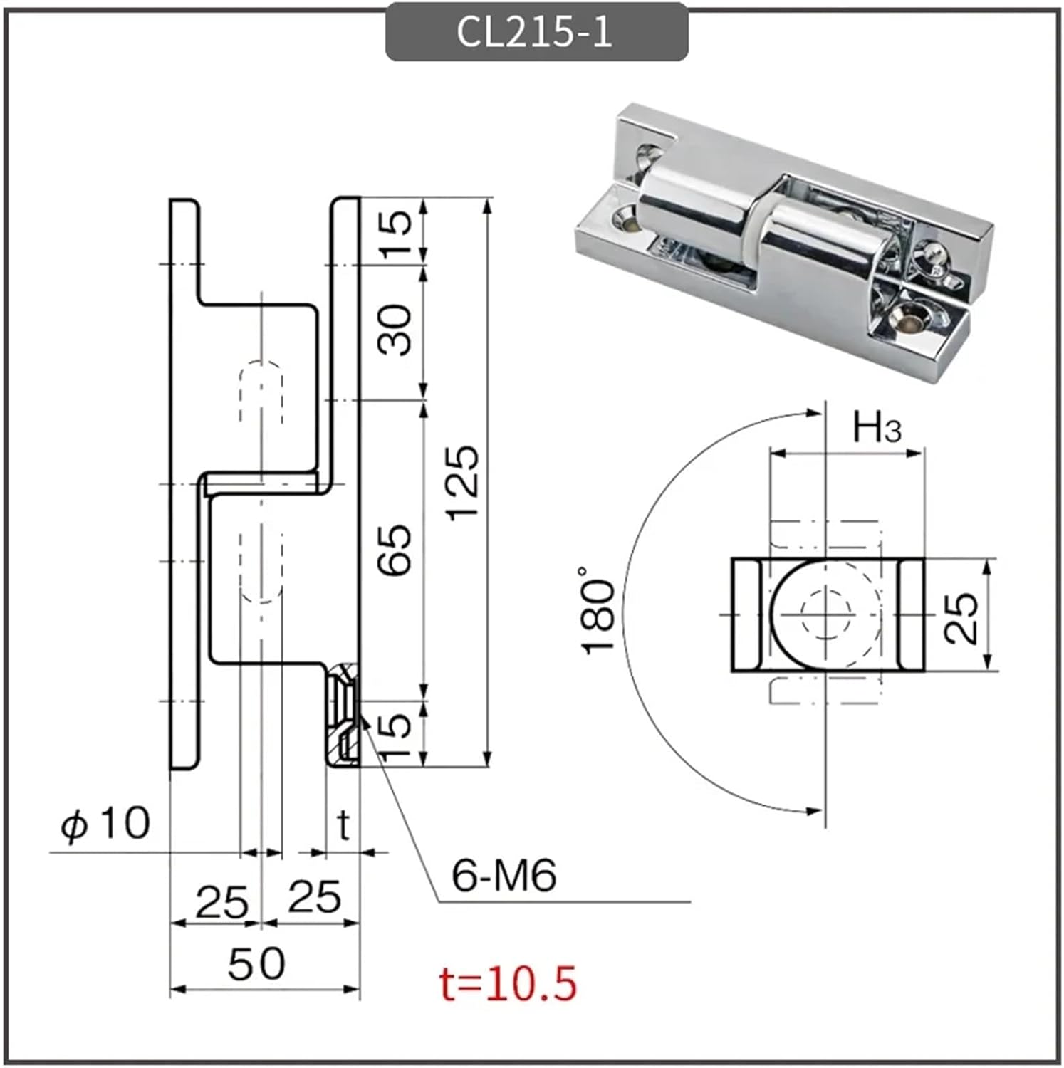 Zinc Alloy Corner Hinge Industrial Instrument Equipment Distribution Sheet Metal Box Cabinet Door Hinge 1Pcs(CL215-1)