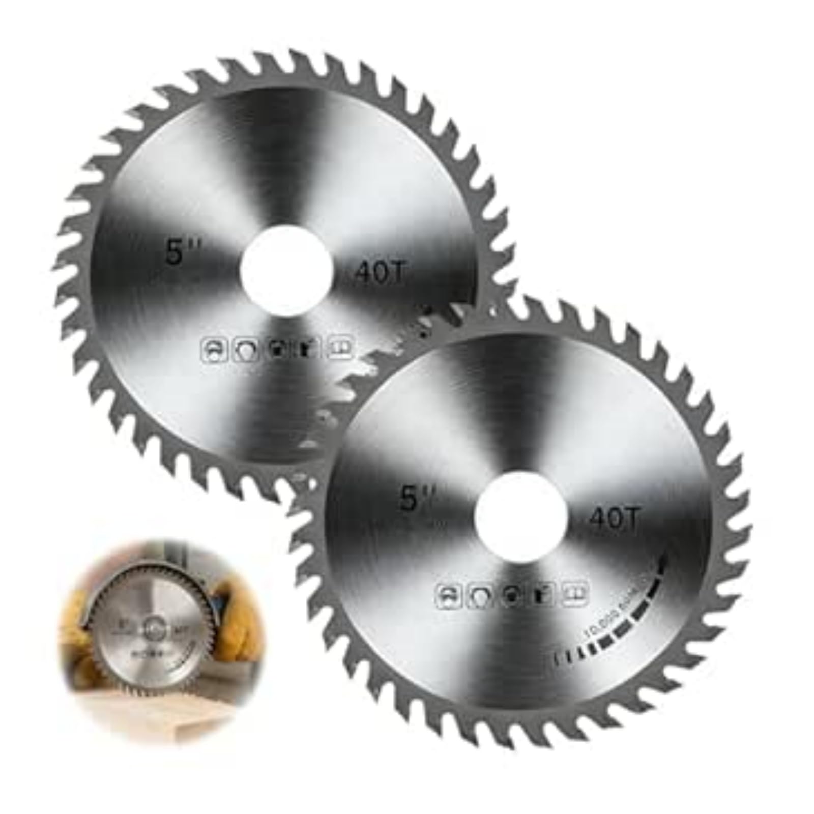 2PCS 125mm Angle Grinder Wood Blade, 5" 40t Carbide Teeth,Angle Grinder Wood Cutting Discs,Woo-D Cutting Disc For An-Gle Gri-Nder,Disc Drill Blades,An-Gle Grin-Der W-Ood Blade,For Hardwood & Plastic
