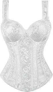 Women's Gothic Shoulder Straps Tank Overbust Corset Halter Bustiers Top Plus Size Lingerie