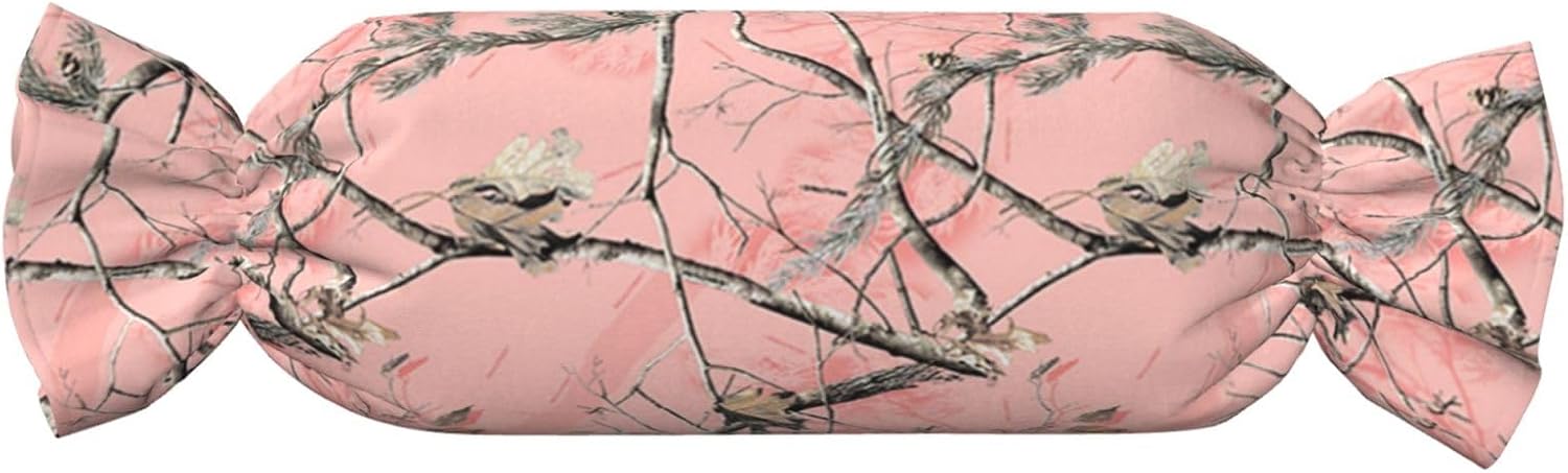 赤い葉 迷彩柄 キャンディ 円柱 実用的な枕 万能 快適 寝室 リビングルーム 旅行