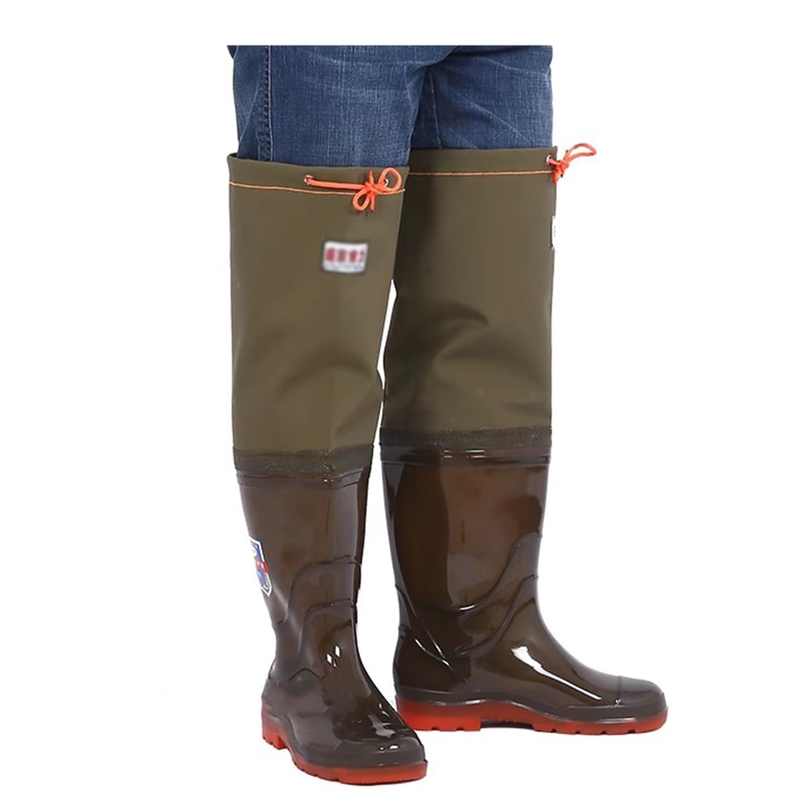 Wodoodporne wodery, Wodery wędkarskie, męskie, myśliwskie, do brodzenia, buty wędkarskie dla dorosłych, PVC i podeszwa Oxford, 60 cm/23,6 cala(11)