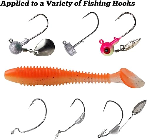 Miniatura 7 de Little - Cebos de baño de plástico suave, 7560 unidades, 2.53 pulgadas, señuelos de cola de paleta de cuerpo sólido completo con diámetro de 0.44