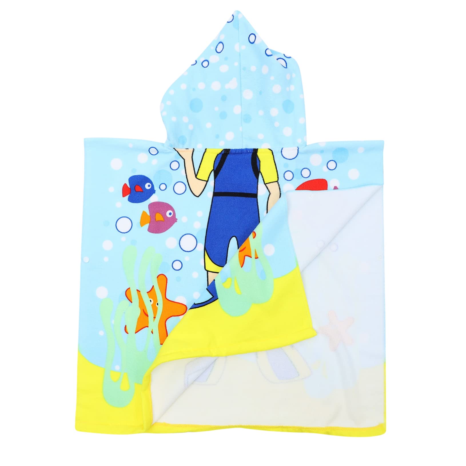 Abaodam 2pièces Serviette De Bain Garçon Fille avec Capuche Design Cartoon Douce Et Absorbante Après Bain Piscine