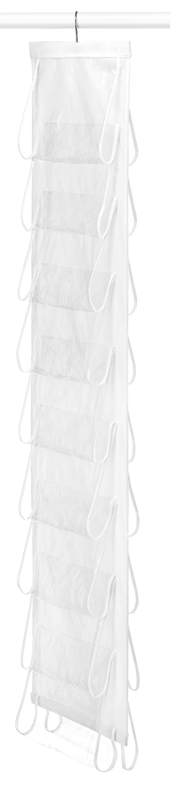Whitmor White Hanging Shoe File, Clear
