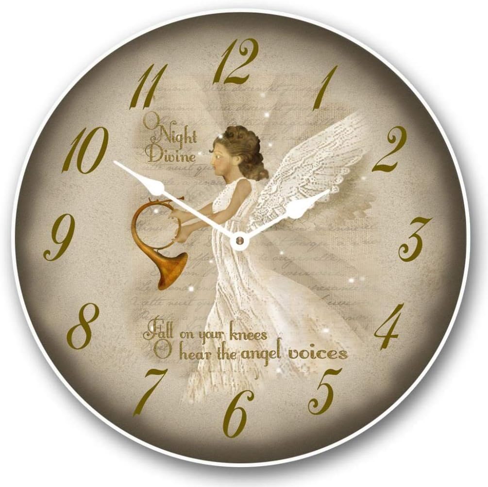 O Night Divine Wall Clock | Ultra Quiet Quartz Mechanism | Hand Made in USA Beautiful Crisp Lasting Color | Comes in 8 Sizes | 10-Inch