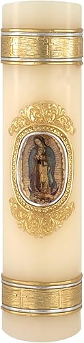 Enmarcada Vela de Oración Nuestra Señora de Guadalupe Cirio de La Virgen de Guadalupe de Cuerpo Completo disponible en Yaxa Colombia