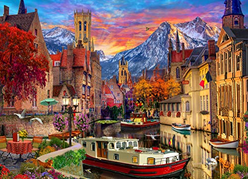 Vermont Christmas Company European Canal Jigsaw Puzzle 1000 Piece, 68 x 49 cm (26 5/8" x 19 1/4")