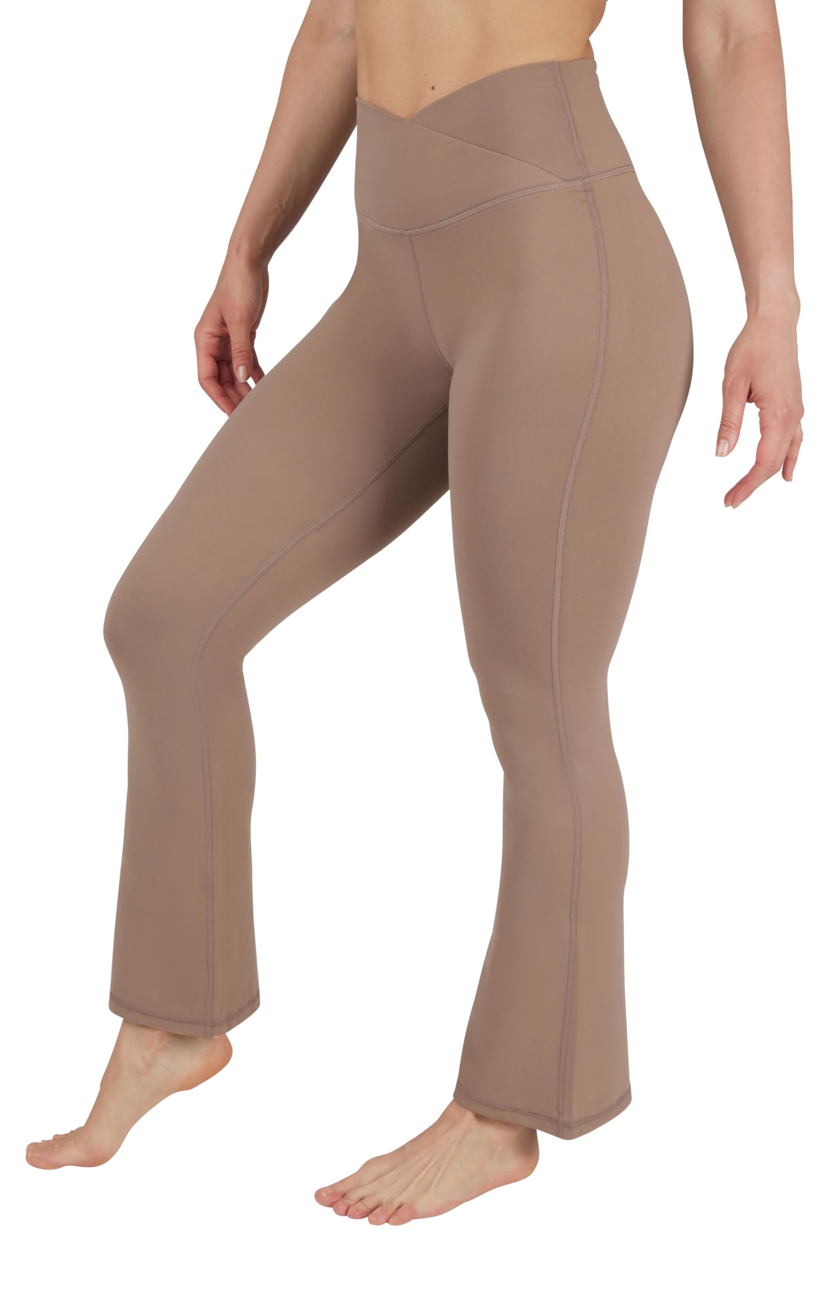 Yogalicious Women's Leafless Tree 31.5 Flare Legging Crossover High Waisted Squat Proof Bootcut Yoga Pant 29"/31.5", ", Xs