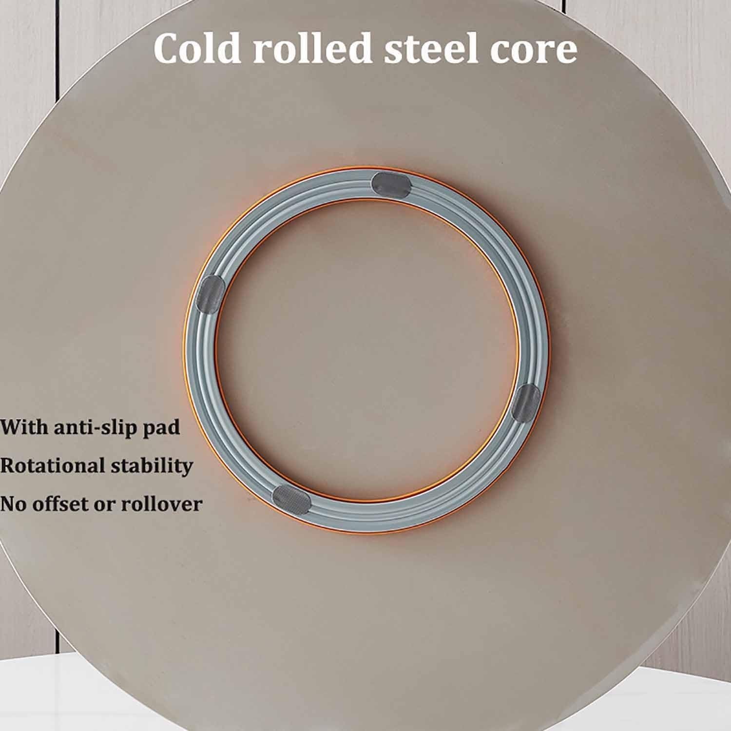 Vassoio girevole Lazy Susan in marmo da 100 cm, multifunzionale, per tavoli rotondi, elegante accessorio da cucina (bianco e nero)