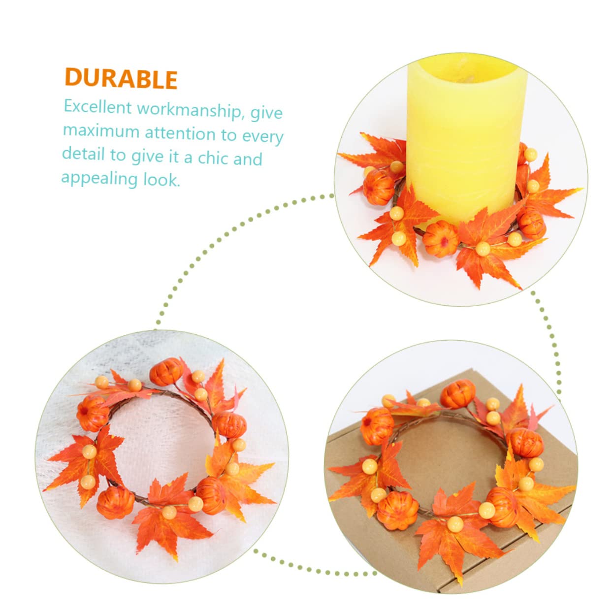 Cabilock 5 Juegos De Velas De Halloween con Forma De Hojas De Arce Decorativas Portavelas para Navidad Y Acción De Gracias 4 Unidades X 5