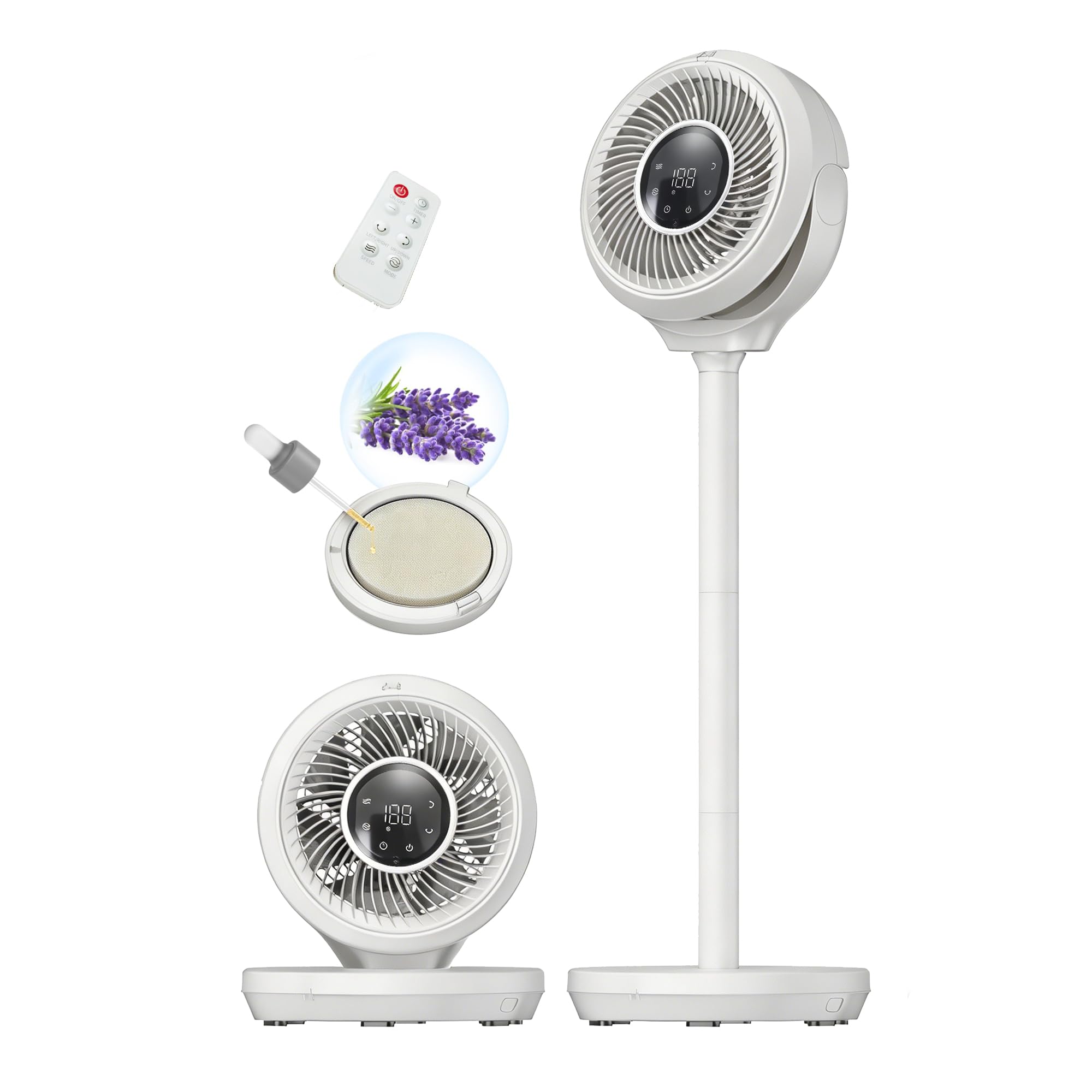 Standing Fan for Bedroom, 20dB Quiet Floor Fan 15 Speed DC for Sleep
