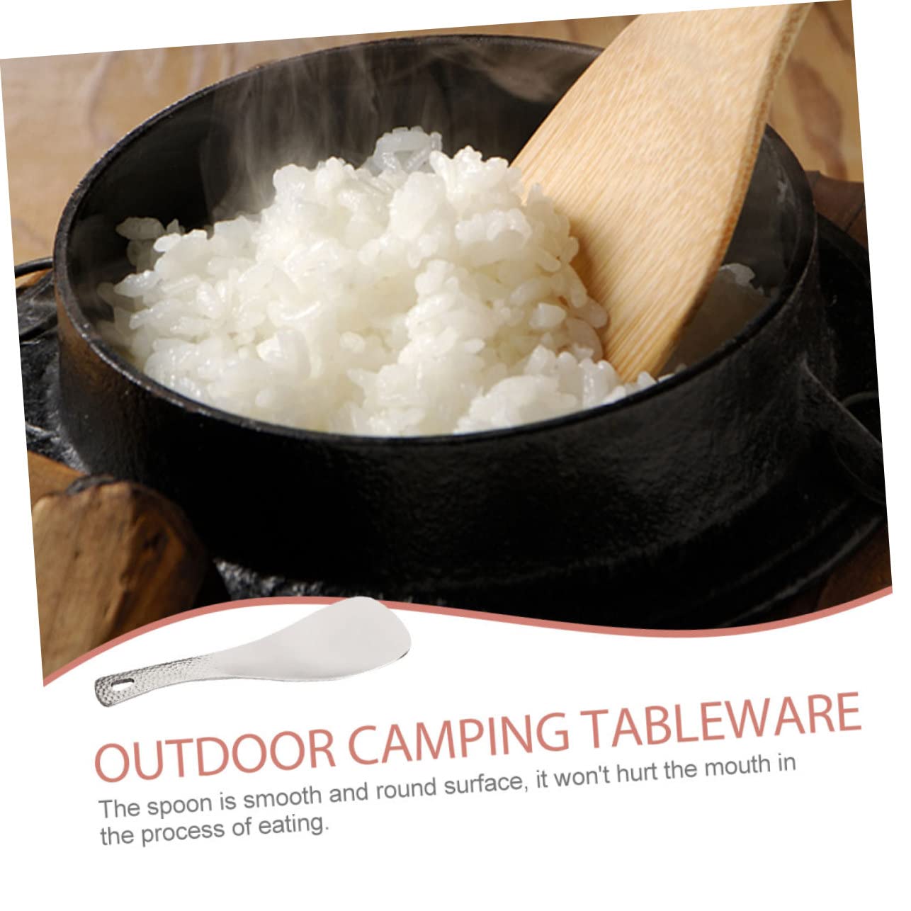 BESPORTBLE 4pezzi Cucchiaio Titanio Per Campeggio Posate Leggere e Resistenti Per Outdoor Strumenti Da Tavola Portatili Per Picnic e Avventure