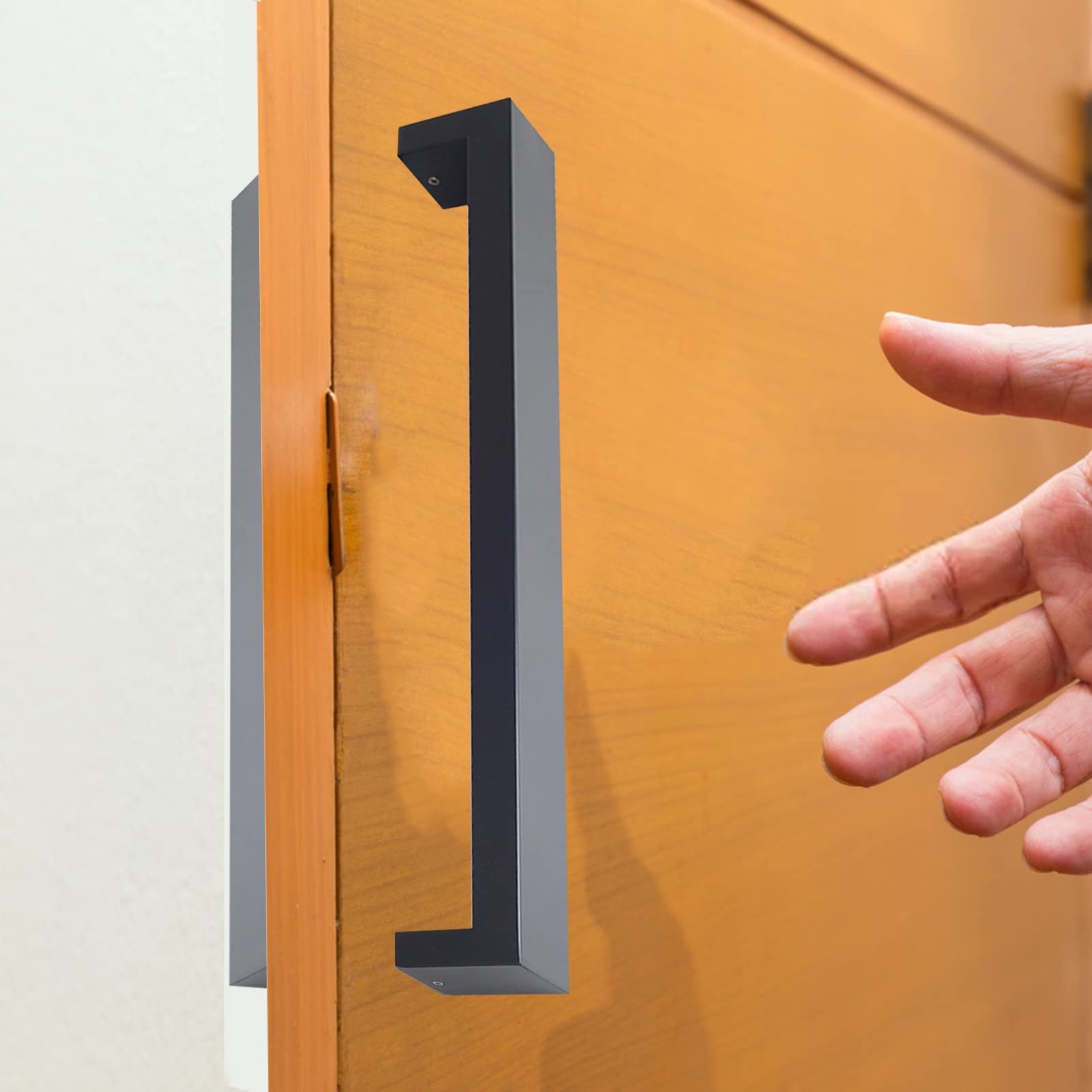Poignée de porte grande taille 100cm en métal noir mat solide pour entrée commerciale