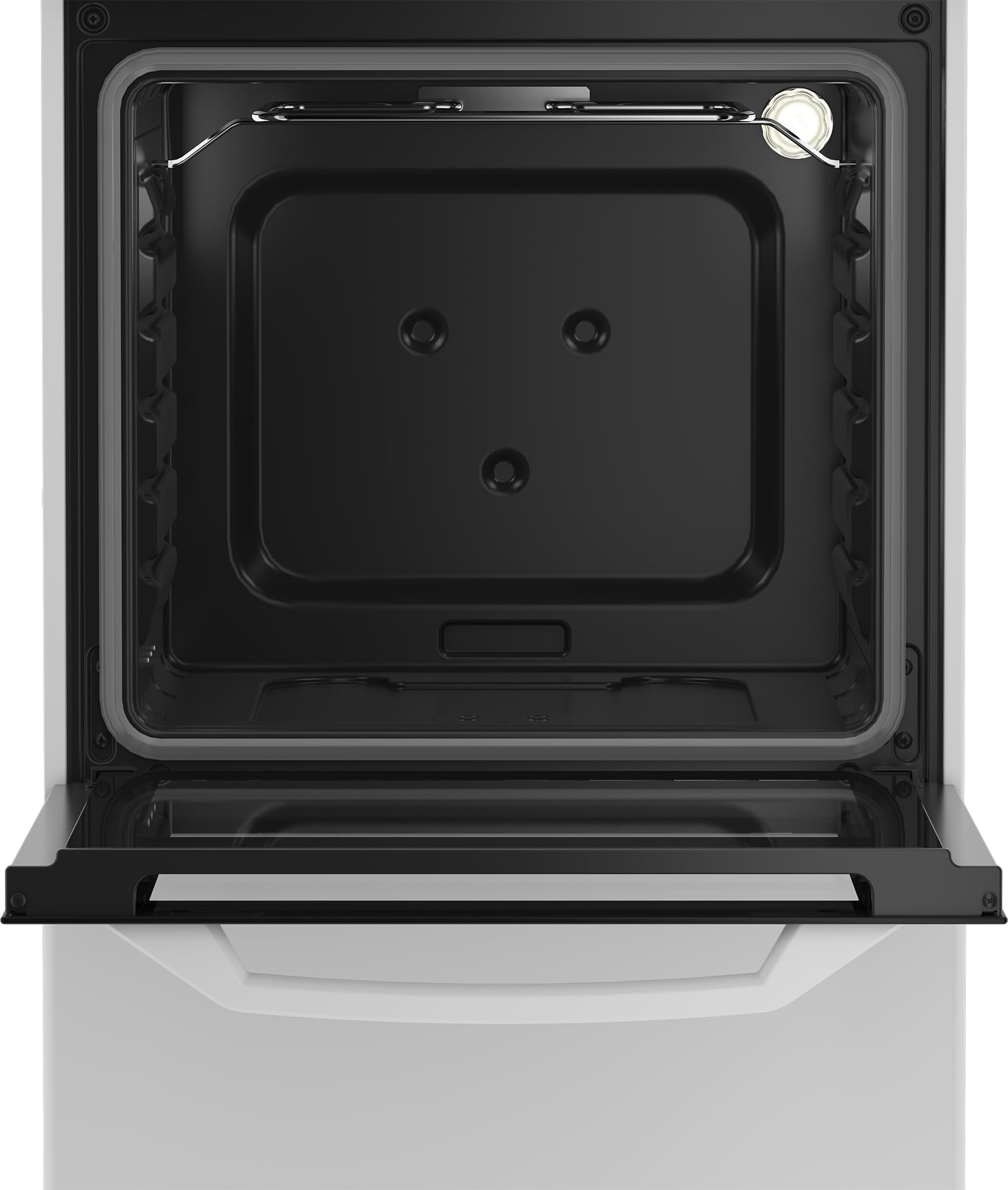 Beko - CSS42014FW - Cuisine 50X50, Four électrique statique + plan avec 4 brûleurs à gaz et grilles à plat, Classe A, Contrôle mécanique, Couleur Blanc, Dimensions HxLxP : 85,0 x 50,0 x 50,0