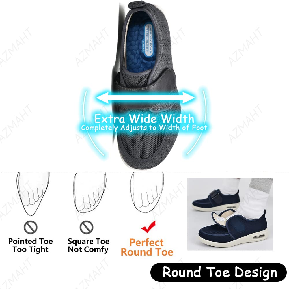 AEHO Adulto Scarpe Ortopediche Elasticizzate Dispositivo Medico Classe 1 Scarpe Ortopediche Plantare Estraibile Scarpa Ortopedica Made in Italy Ideale Come Scarpa da Riabilitazione,Nero,46 EU