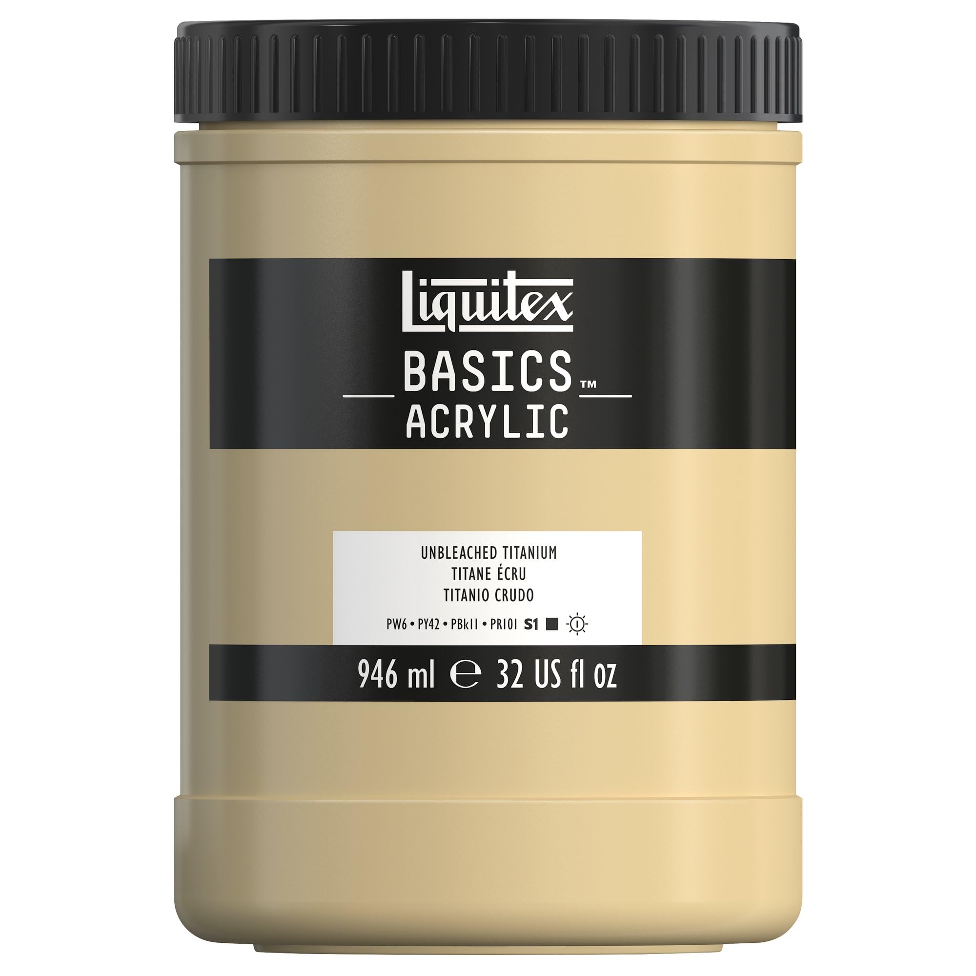LIQUITEX Basics Acrylic Paint, Unbleached Titanium, 946 ml Pot
