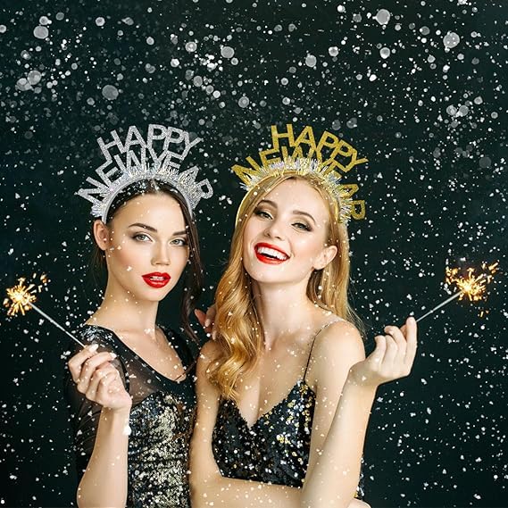 iwiio Happy New Year Headband, New Year Hair Accessories, New Years Eve Party Supplies 2026 - Image 4