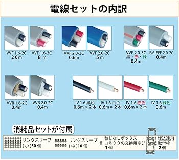 【電気工事士2種実技用】準備万端シリーズ全13問分の器具、2回分の電線セット Amazon.co.jp: 電気工事士 2種 技能試験セット (1回練習分) 全13