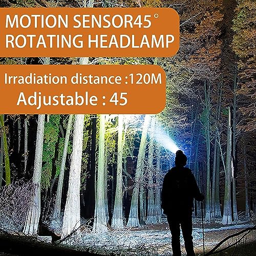 Lampe frontale LED rechargeable anti-panne de batterie avec capteur de geste étanche 350lm
