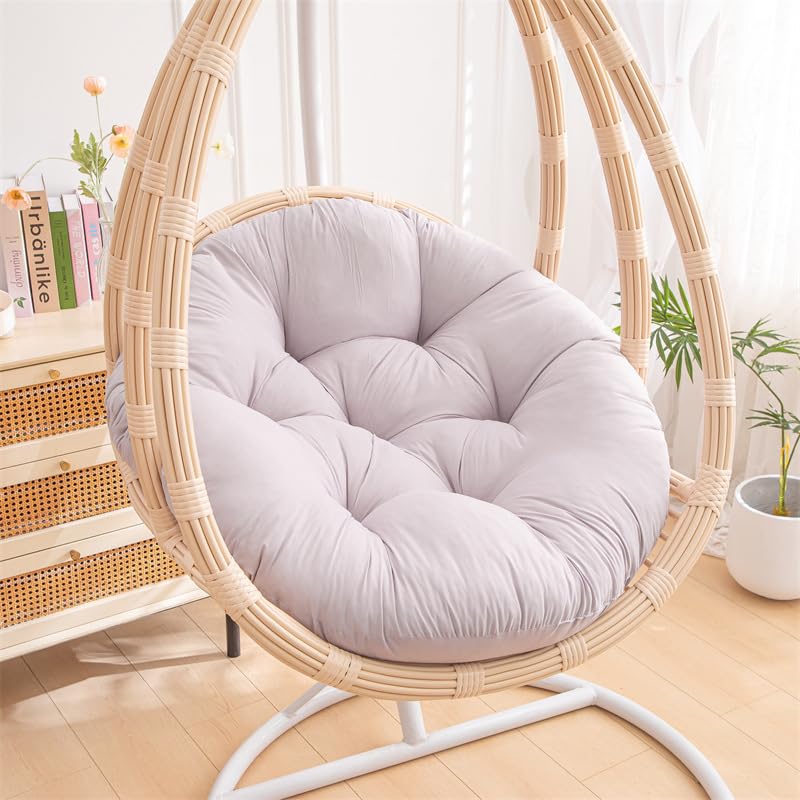 Coussin de chaise suspendue gris clair 70 cm pliable et résistant à l'eau