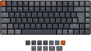 Keychron K3 Ultra-Slim Hot Swappable RGB Backlit Wireless Bluetooth/Wired USB Mechanical Keyboard, 75% ISO-UK-Layout Low-Profile Optical Red Switch 84 Keys Gaming Keyboard for Mac Windows-Version 2