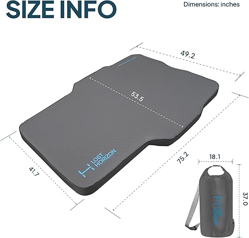 Miniatura 7 de LOSTHORIZON Colchón de aire para cama de camión con espuma, almohadilla de dormir autoinflable para Tacoma de 5 pies con bomba de aire, 4.5 pulgadas