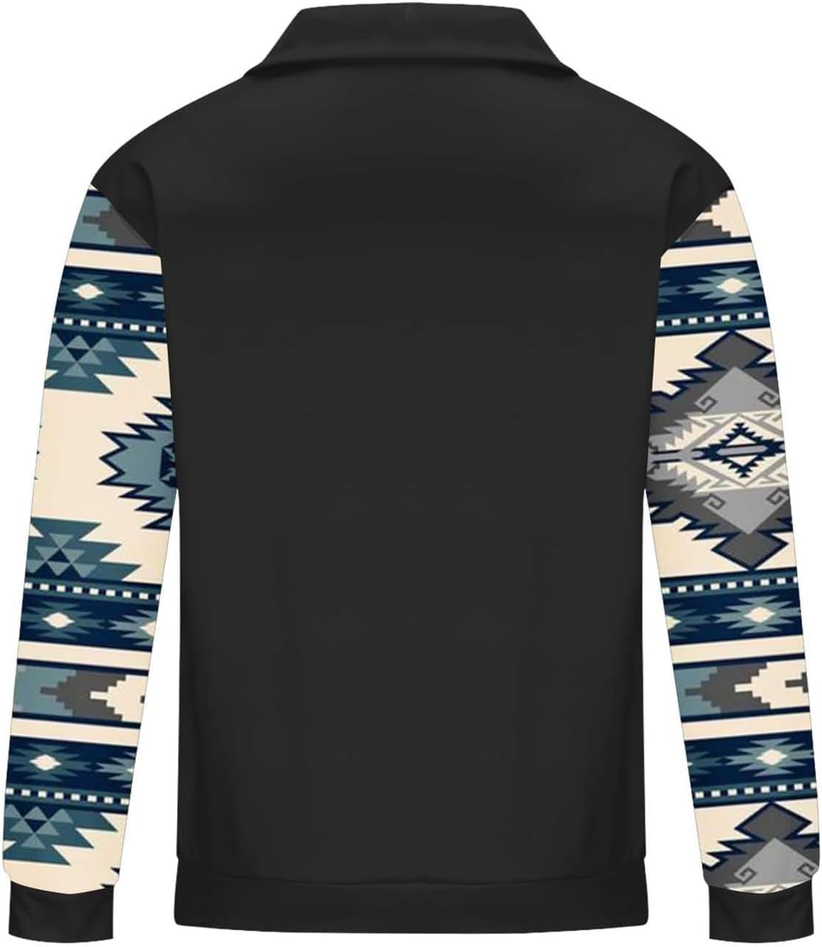 Western Sweatshirts for Men Aztec Ethnic Print Quarter Zip Pullover Fleece Hoodies Casual Stand Collar Sweatshirt - Image 4