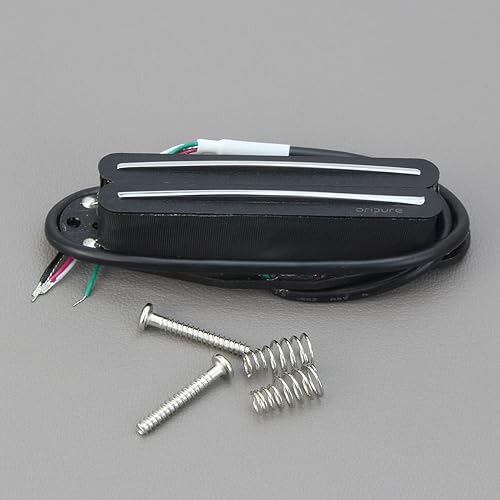 Miniatura 4 de OriPure Pastillas de doble riel caliente Alnico5 Humbucker de tamaño de bobina simple 10-11K para guitarra eléctrica estilo STSQ, color negro