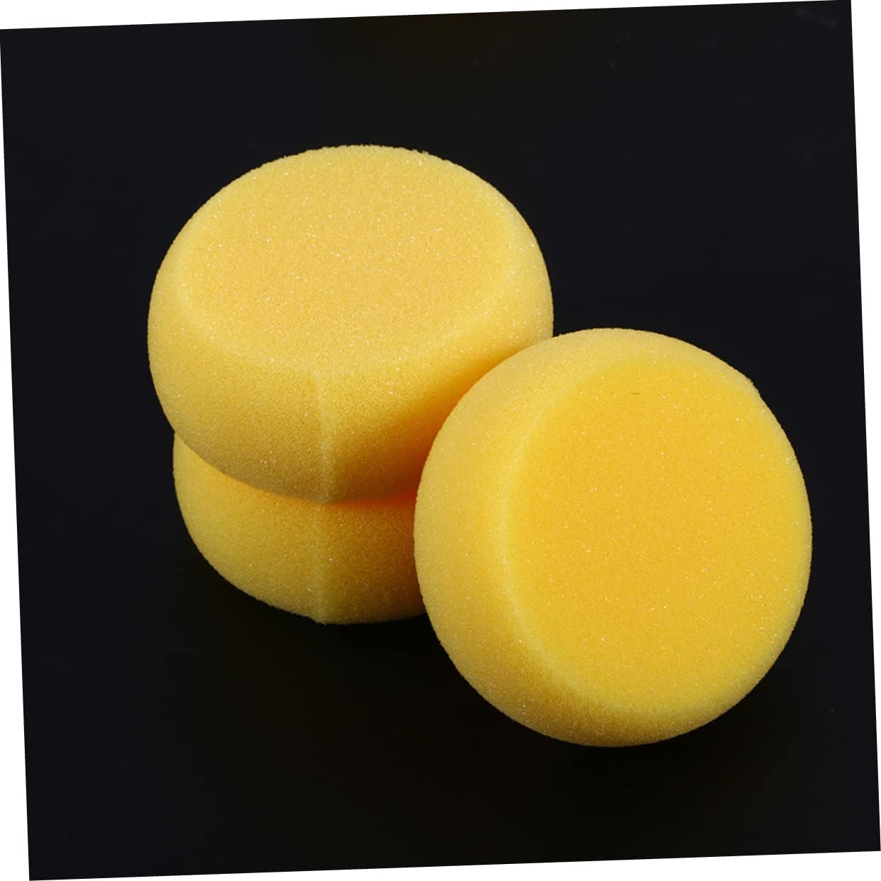 8pcs Yellow Round Painting Sponges for Watercolor Art and DIY Crafts Absorbent Graffiti Sponges for Boys and Girls for Drawing and Creative Projects