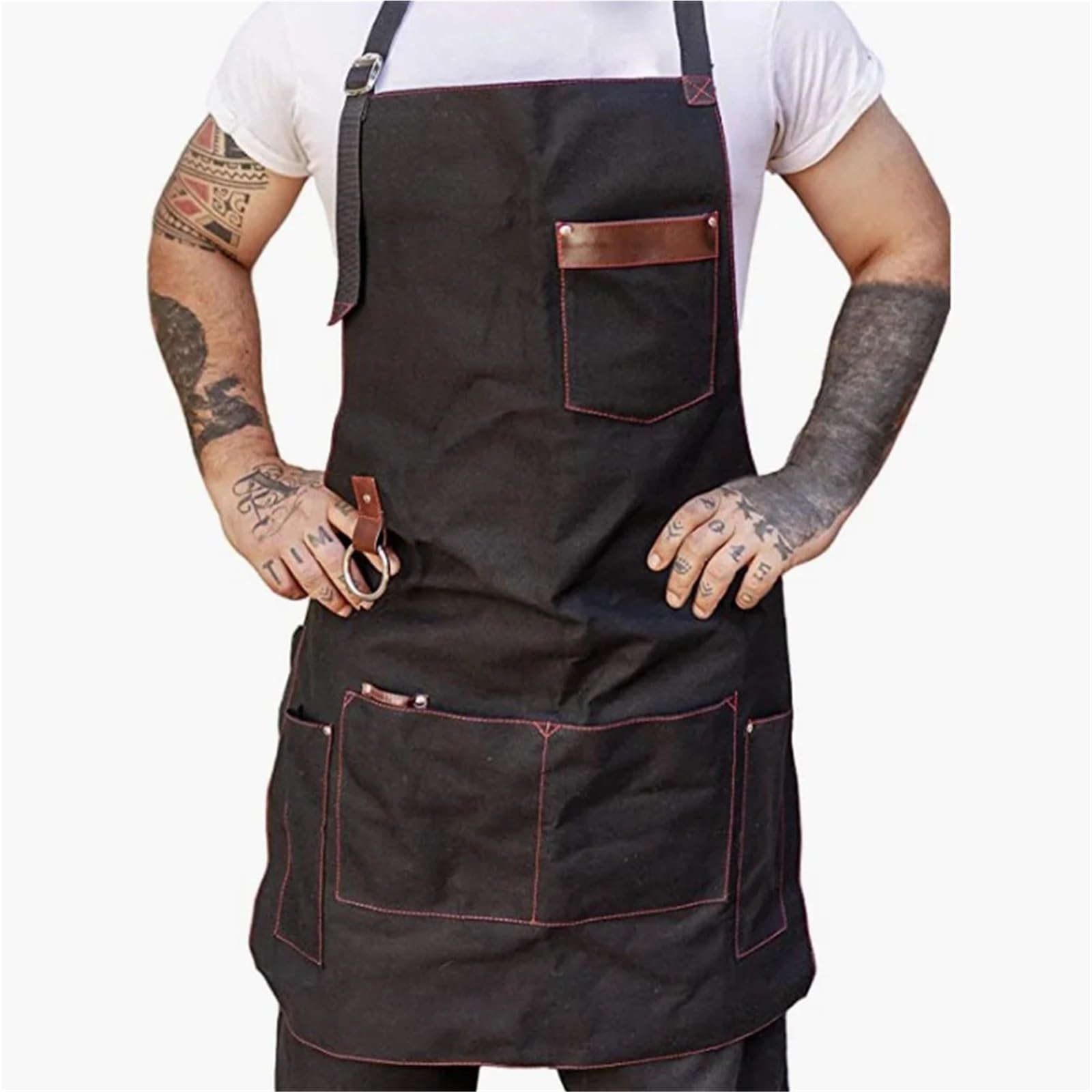 2 piezas delantal de chef for hombre Para Hogar | Delantales de herramientas de lona Tela de cuero, Barbacoa, Regalo, Cocina